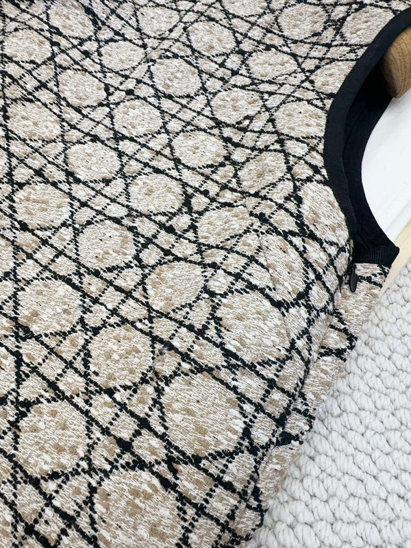 CD 2025 Abito a quadri in cotone beige