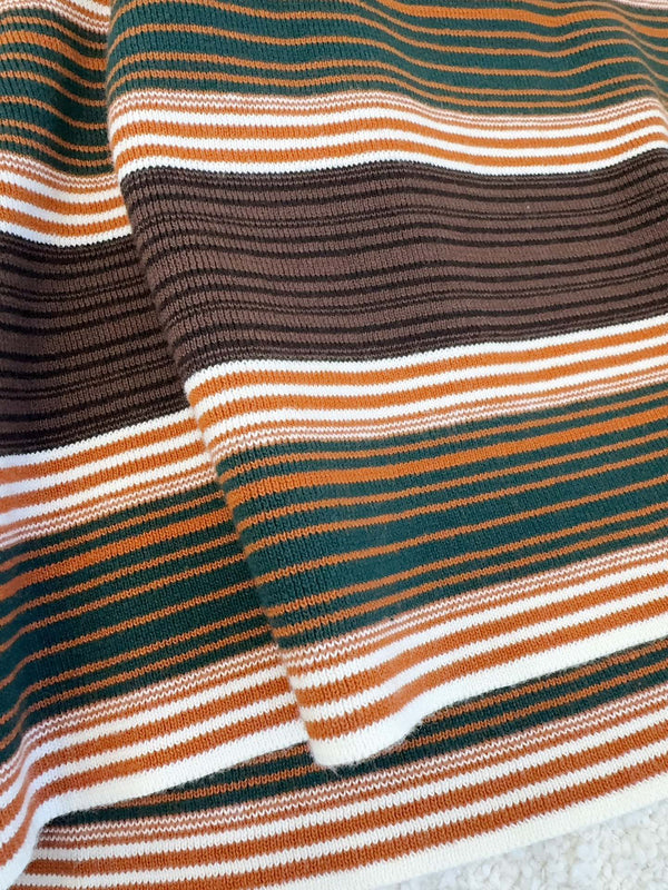 Celine 25 Striped Polo Shirt Brown Cotton