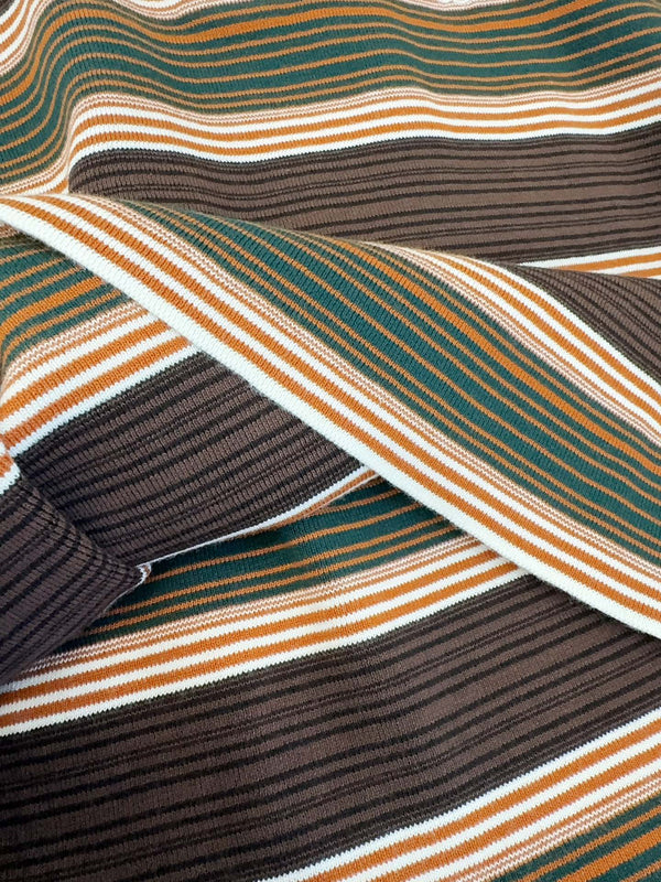 Celine 25 Striped Polo Shirt Brown Cotton