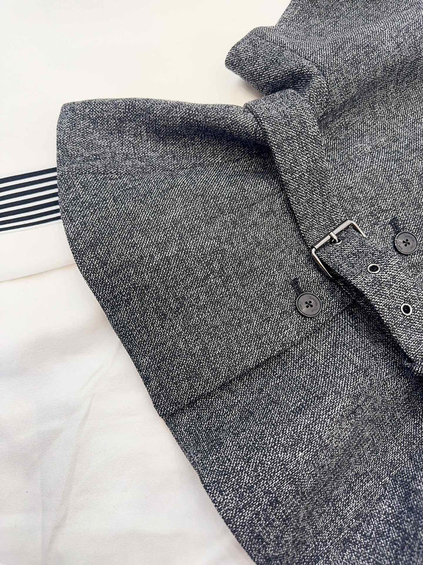 CD 25 Floral V-neck Jacket Gray Cotton