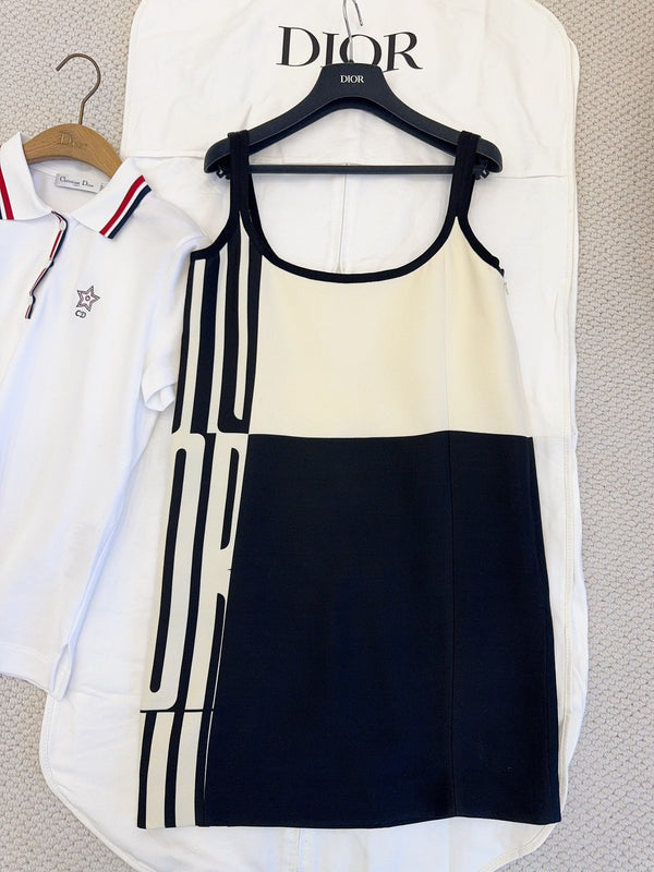 CD 25 Suspender Skirt Black Beige Silk Wool