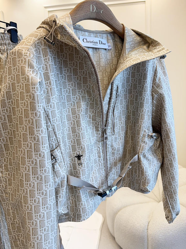 CD 25 Monogram Hoodie Light Beige Polyester