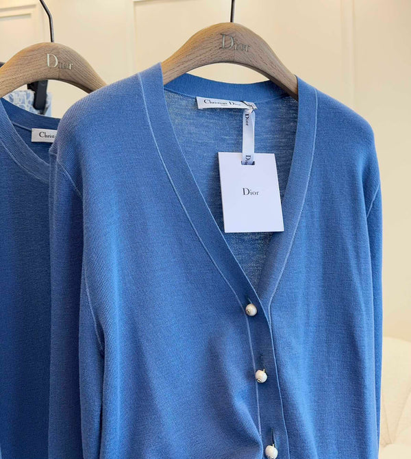 CD 25 Set Cardigan Vest Dark Blue Wool