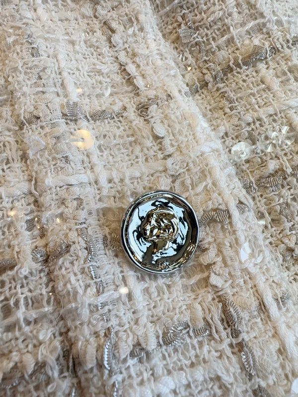 CC 2025 Vest Beige Apricot Tweed Fabric