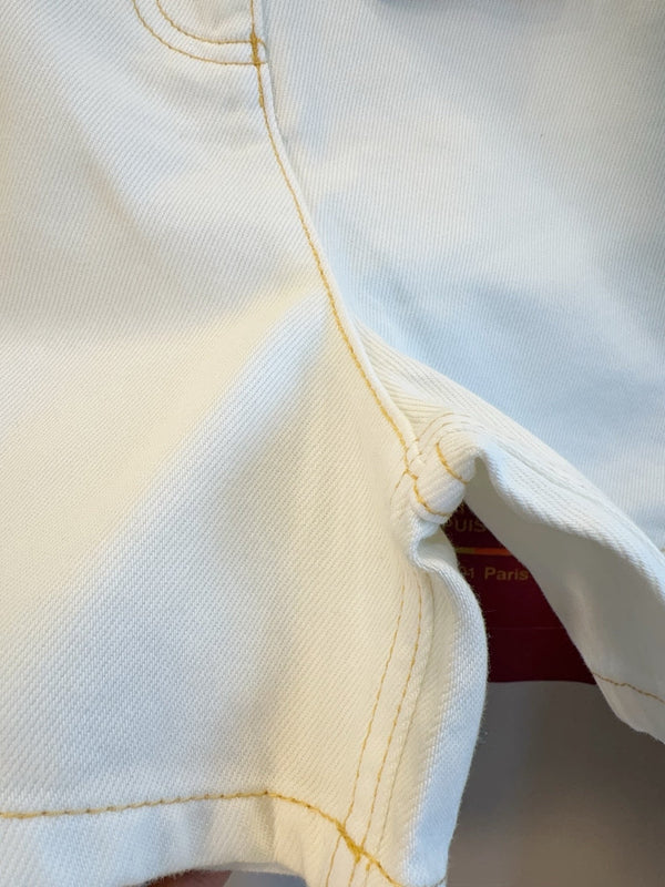 LV 25 Versatile Slimming Denim Shorts White Cotton