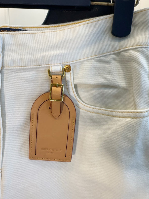 LV 25 Versatile Slimming Denim Shorts White Cotton