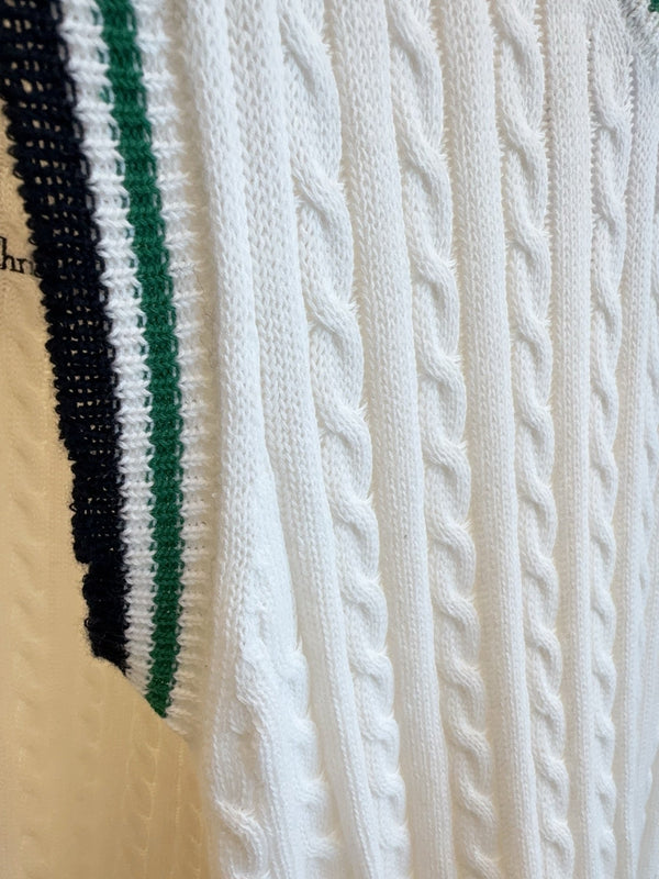 CD 25 V-neck Vest White Silk Cotton