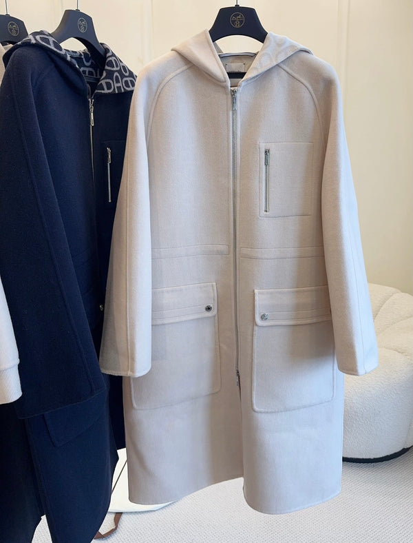 HM 25 Long Coat Cashmere Embroidered Leather 264291