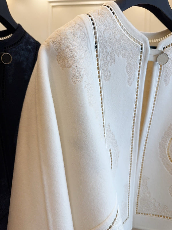 HM 25 Double-Sided Embroidered Short Wool Coat 264293