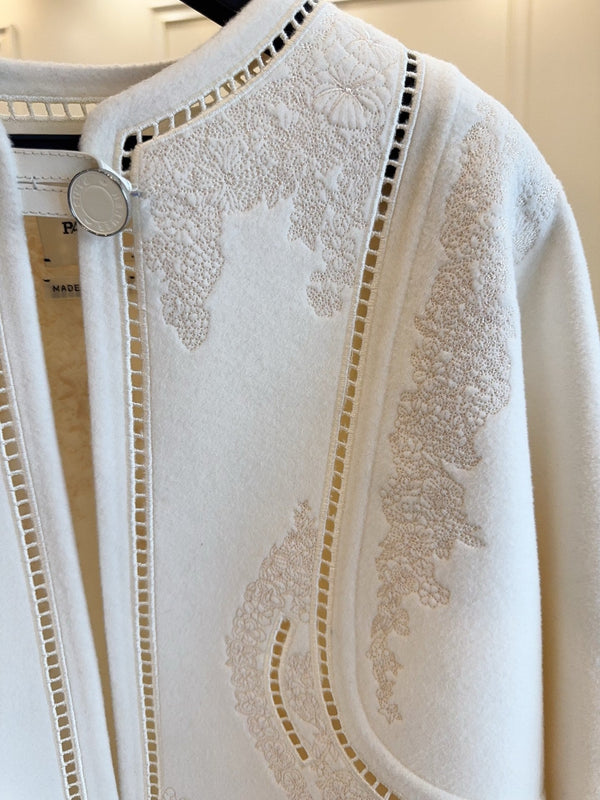 HM 25 Double-Sided Embroidered Short Wool Coat 264293