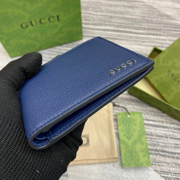 BIFOLD WALLET 11 IN CLASSIC BLUE CALFSKIN