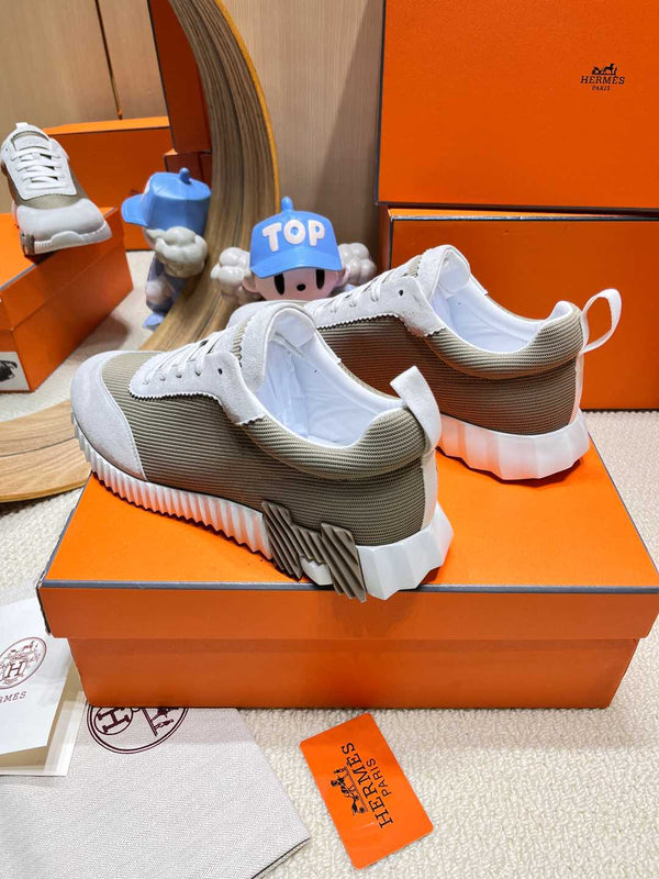 HM Bouncing Sneaker Matcha Grey Fabric with Suede 206304