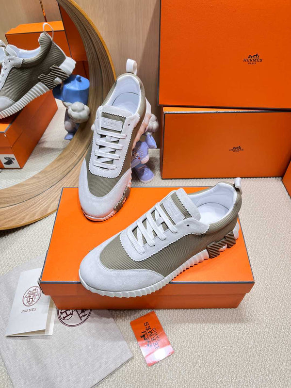 HM Bouncing Sneaker Matcha Grey Fabric with Suede 206304