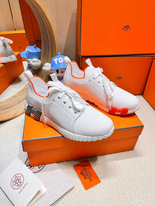 HM Depart slip-on Sneaker White Knitted fabric and Calfskin 206328