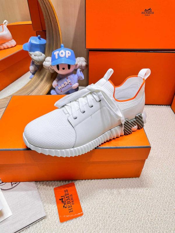 HM Depart slip-on Sneaker White Knitted fabric and Calfskin 206328