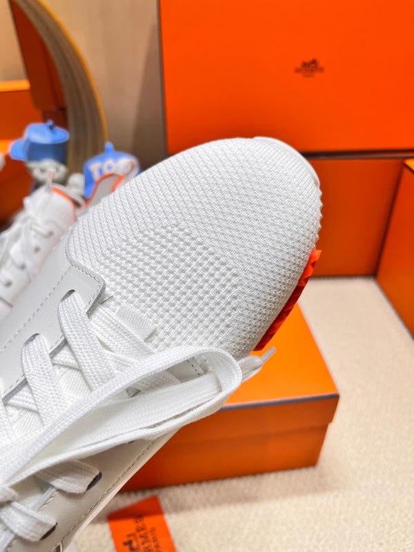 HM Depart slip-on Sneaker White Knitted fabric and Calfskin 206328