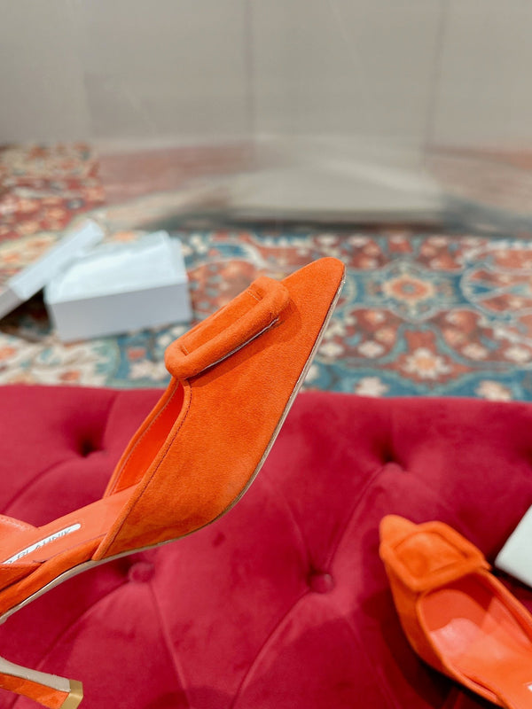 maysale 70 orange suede calfskin