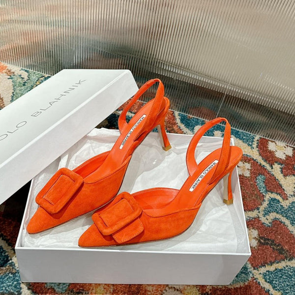 maysale 70 orange suede calfskin