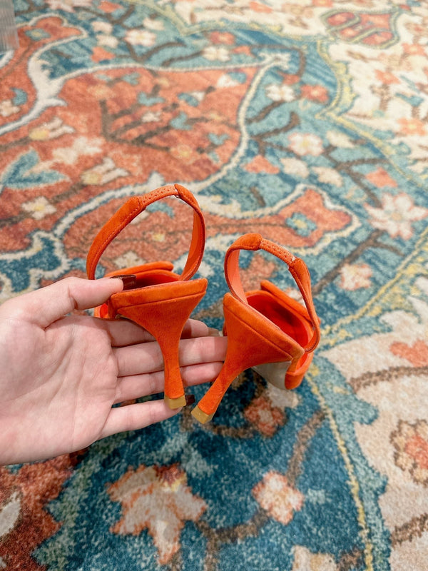 maysale 70 orange suede calfskin