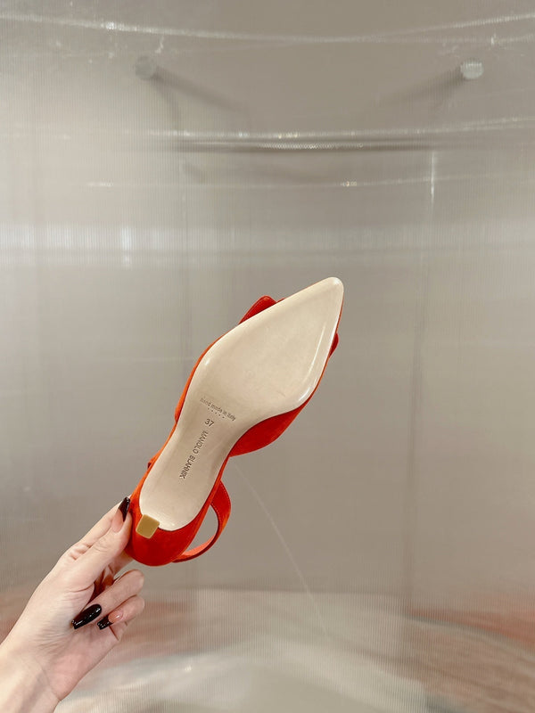 maysale 70 orange suede calfskin