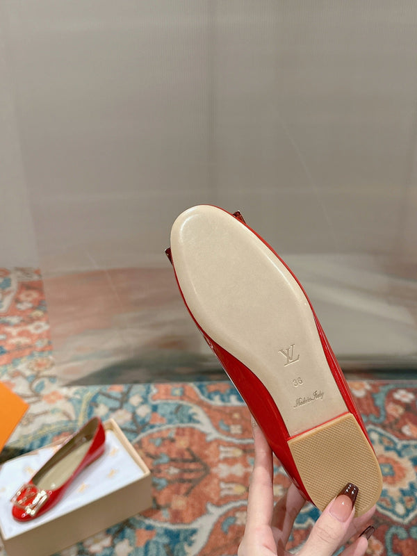 LV Shake Flat Ballerina Bright Red Lambskin