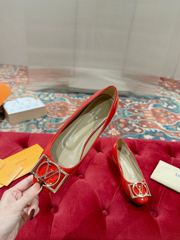 LV Shake Flat Ballerina Bright Red Lambskin