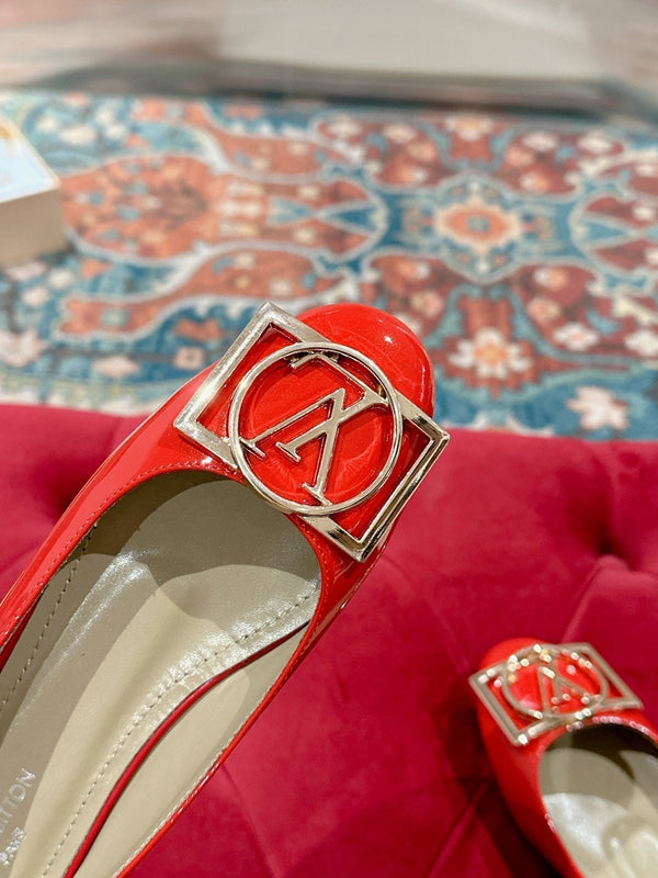 LV Shake Flat Ballerina Bright Red Lambskin