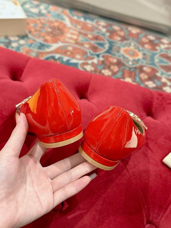 LV Shake Flat Ballerina Bright Red Lambskin