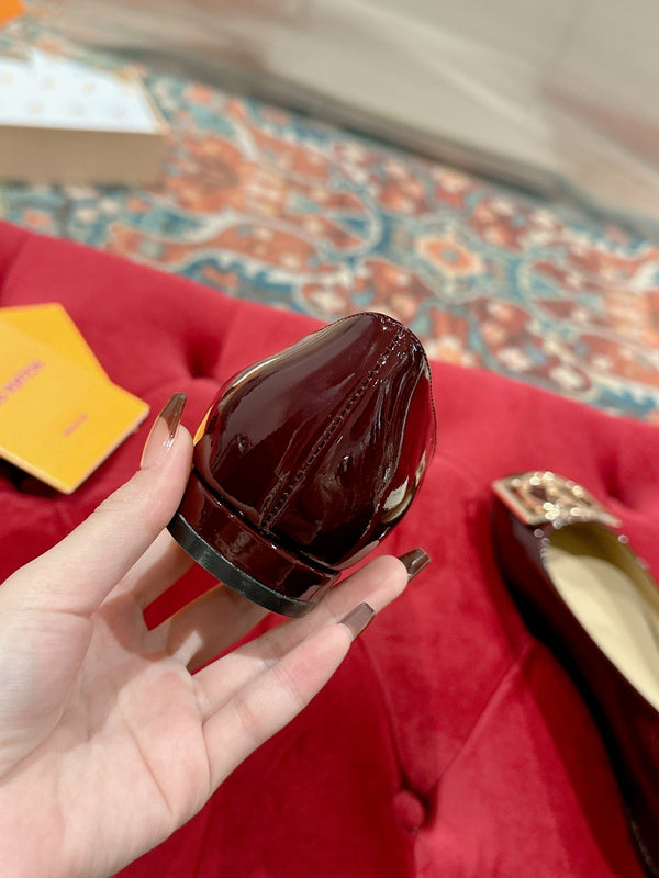 LV Shake Flat Ballerina Wine Red Lambskin