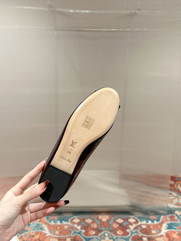 LV Shake Flat Ballerina Wine Red Lambskin