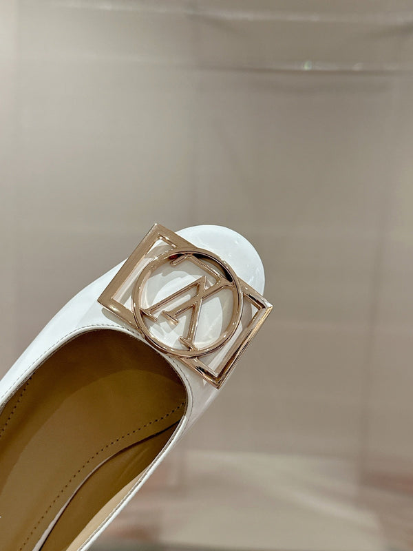 LV Shake Flat Ballerina White Lambskin