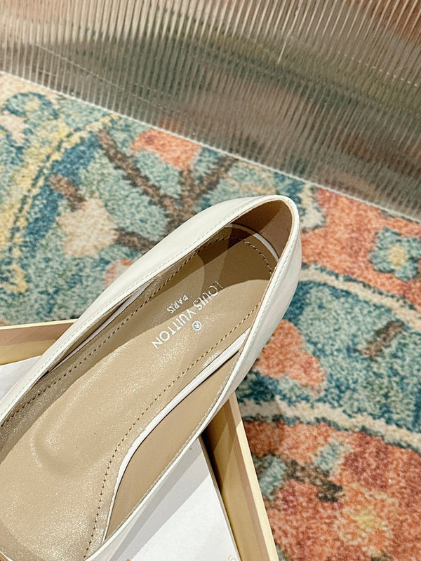 LV Shake Flat Ballerina White Lambskin