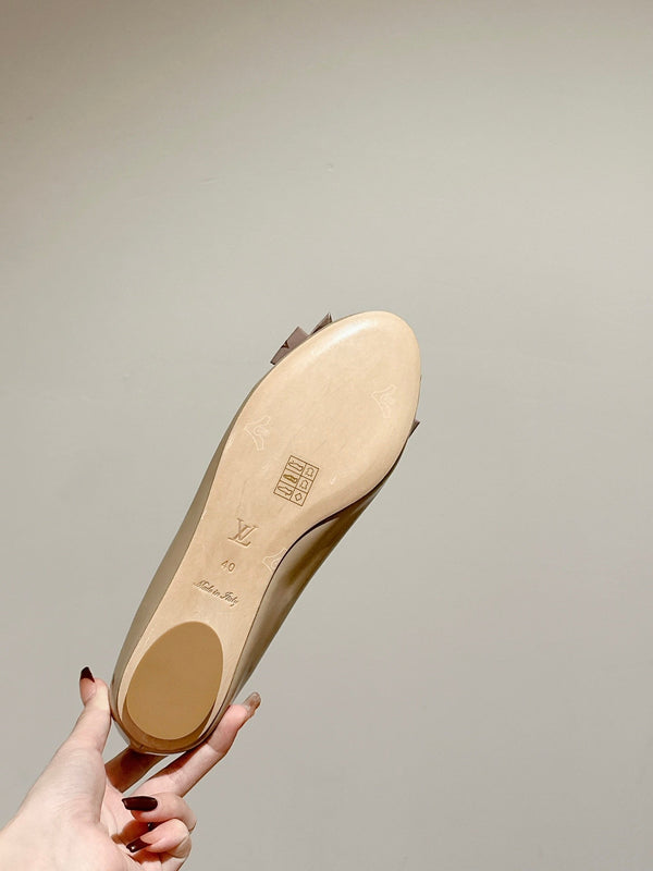 LV Popi Flat Ballerina Beige Cowhide