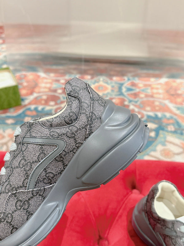 GG RHYTON TRAINER GRAY CALFSKIN