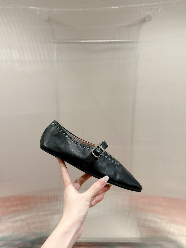 ALAIA MARY JANE IN BLACK LAMBSKIN WITH SILVER HARDWARE