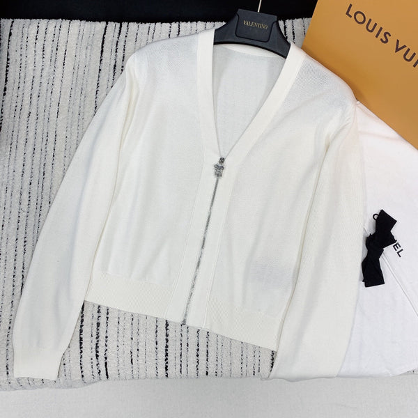 HM 25 Cardigan White Wool 228180