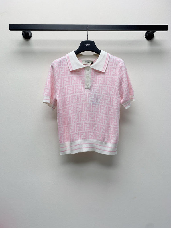 Fendi 25C Polo Shirt Pink 228188