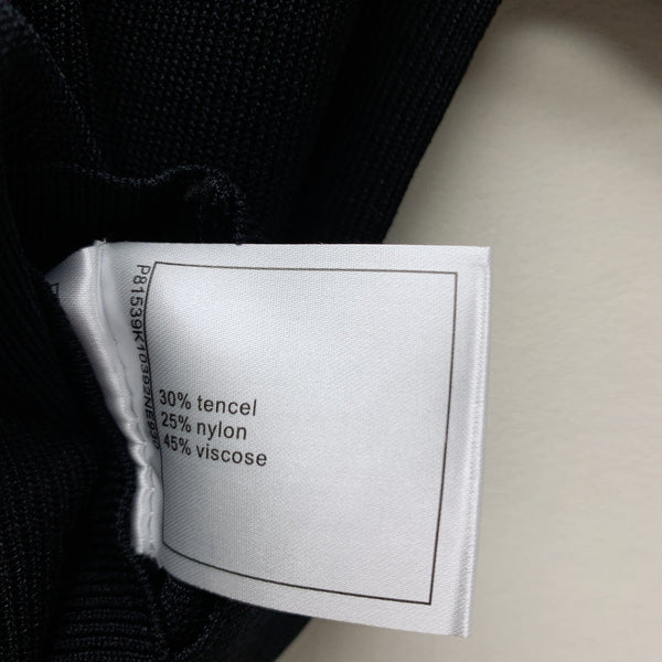 CC 25 Round Neck Knitted Embroidered Logo Top in Black 277581