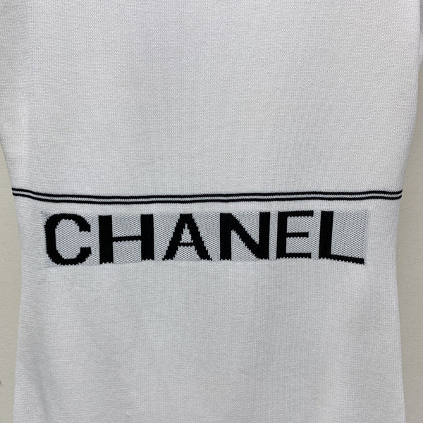 CC 25 Abito gilet in maglia con scollo rotondo e logo ricamato bianco 277584