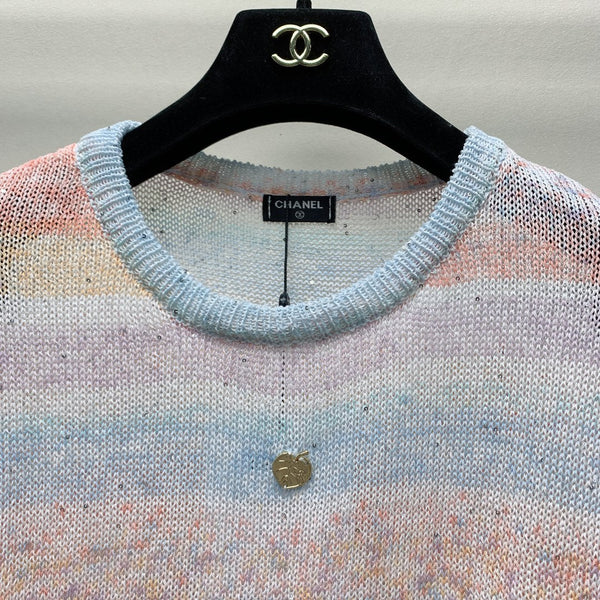 CC 25 Round Neck Contrast Color Stitching Sleeveless T-shirt in Colorful Tencel 277594