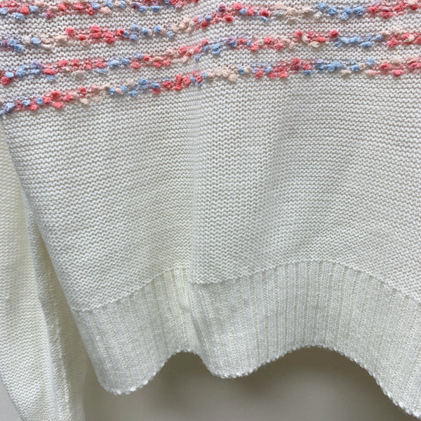 Celine 25 Striped Sweater White Wool Polyester 281500