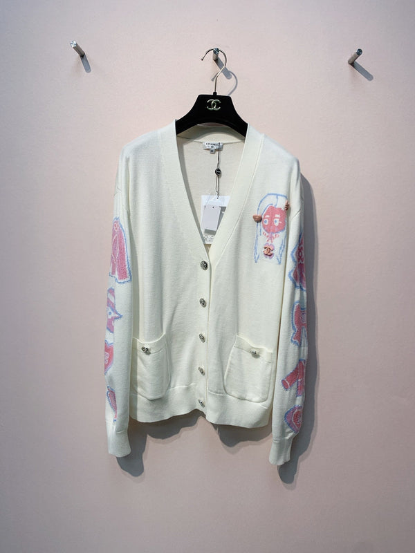 CC 25 Cardigan White And Black Cotton 287524
