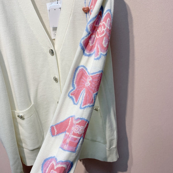 CC 25 Cardigan White And Black Cotton 287524