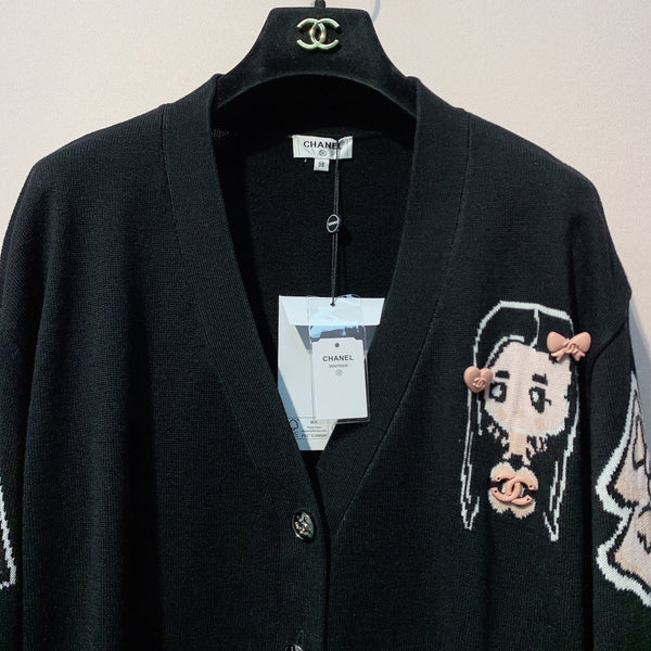 CC 25 Cardigan White And Black Cotton 287524