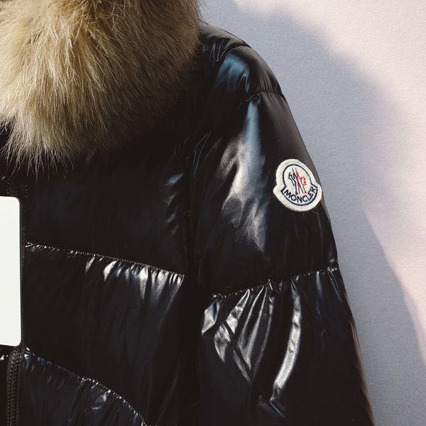 Moncler 25 Long Down Jacket Glossy Black Polyester 289151