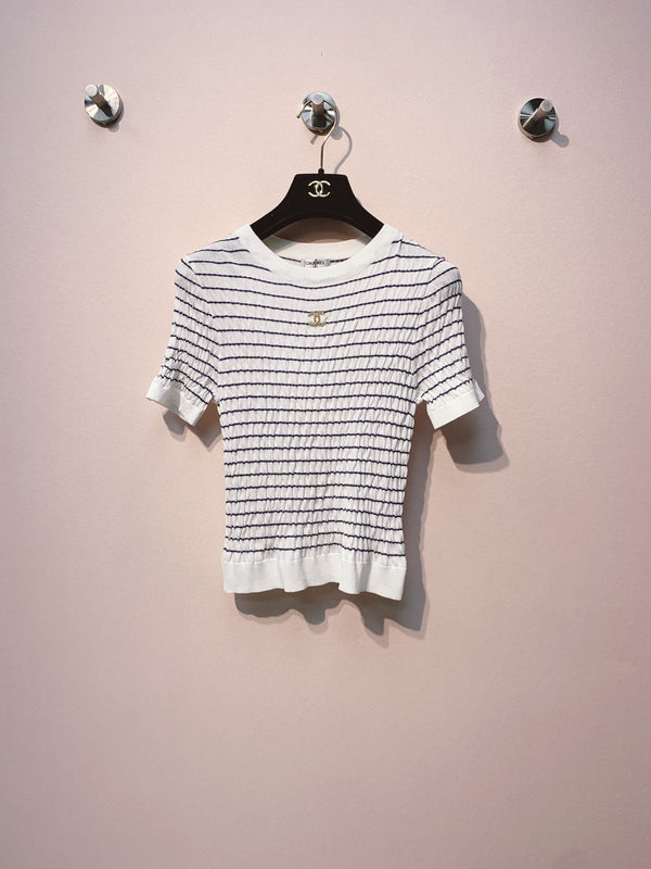 CC 25 Striped Crew Neck T-Shirt Tencel 289188