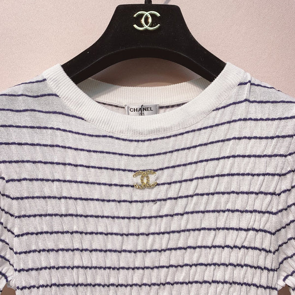 CC 25 Striped Crew Neck T-Shirt Tencel 289188