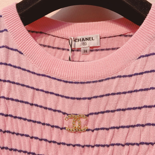 CC 25 Striped Crew Neck T-Shirt Tencel 289188