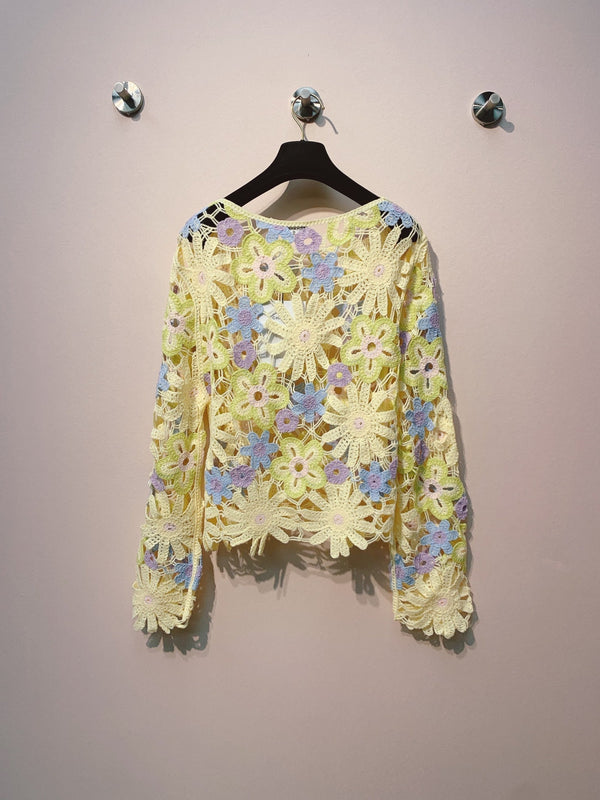 CC 25 Round Neck Hollow Out Sweater 293379