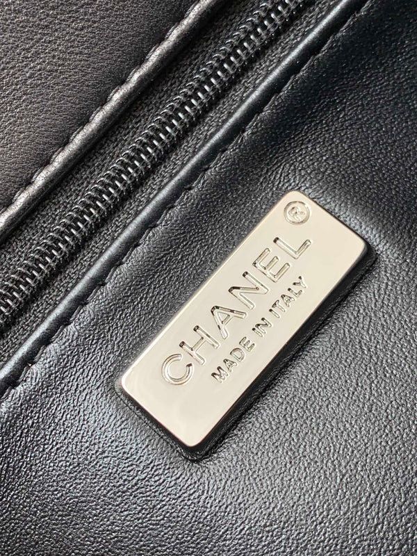 flap bag medium 25 black white sequin silver hardware